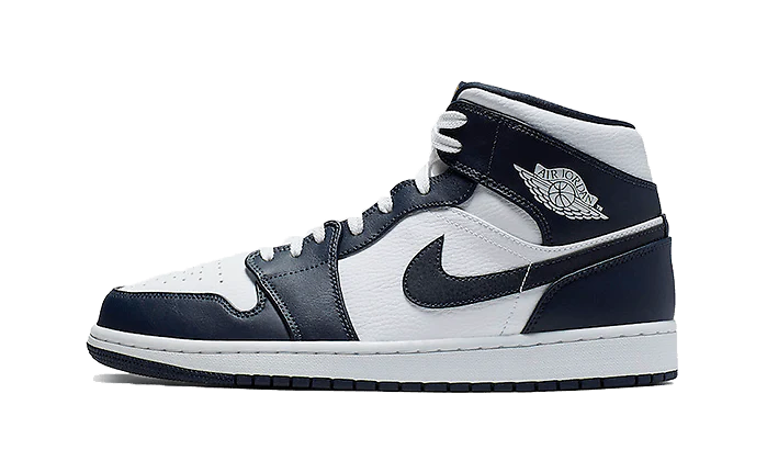 Air Jordan 1 Mid Obsidian White Metallic Gold