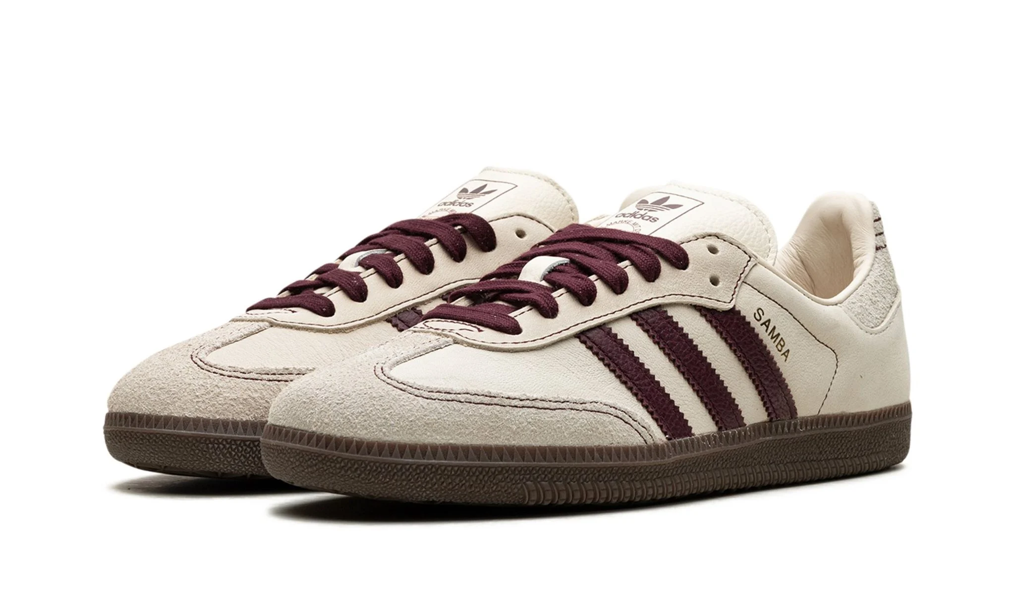 Adidas Samba OG Wonder White Maroon - obrazek 2