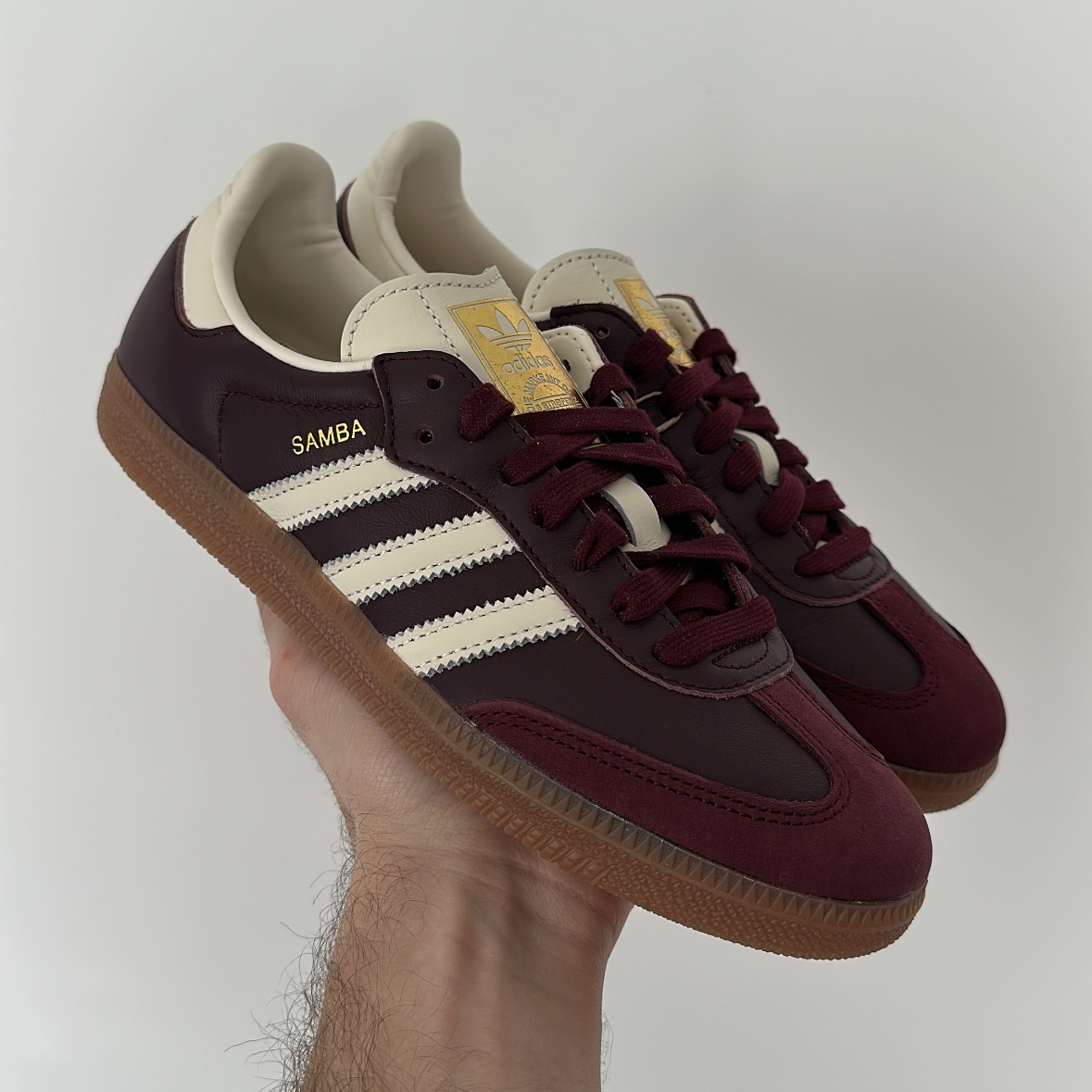 Adidas Samba OG Maroon Gold Metallic