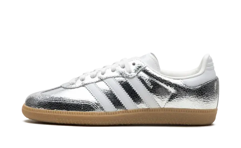 Adidas Samba OG Silver Metallic Cracked Leather