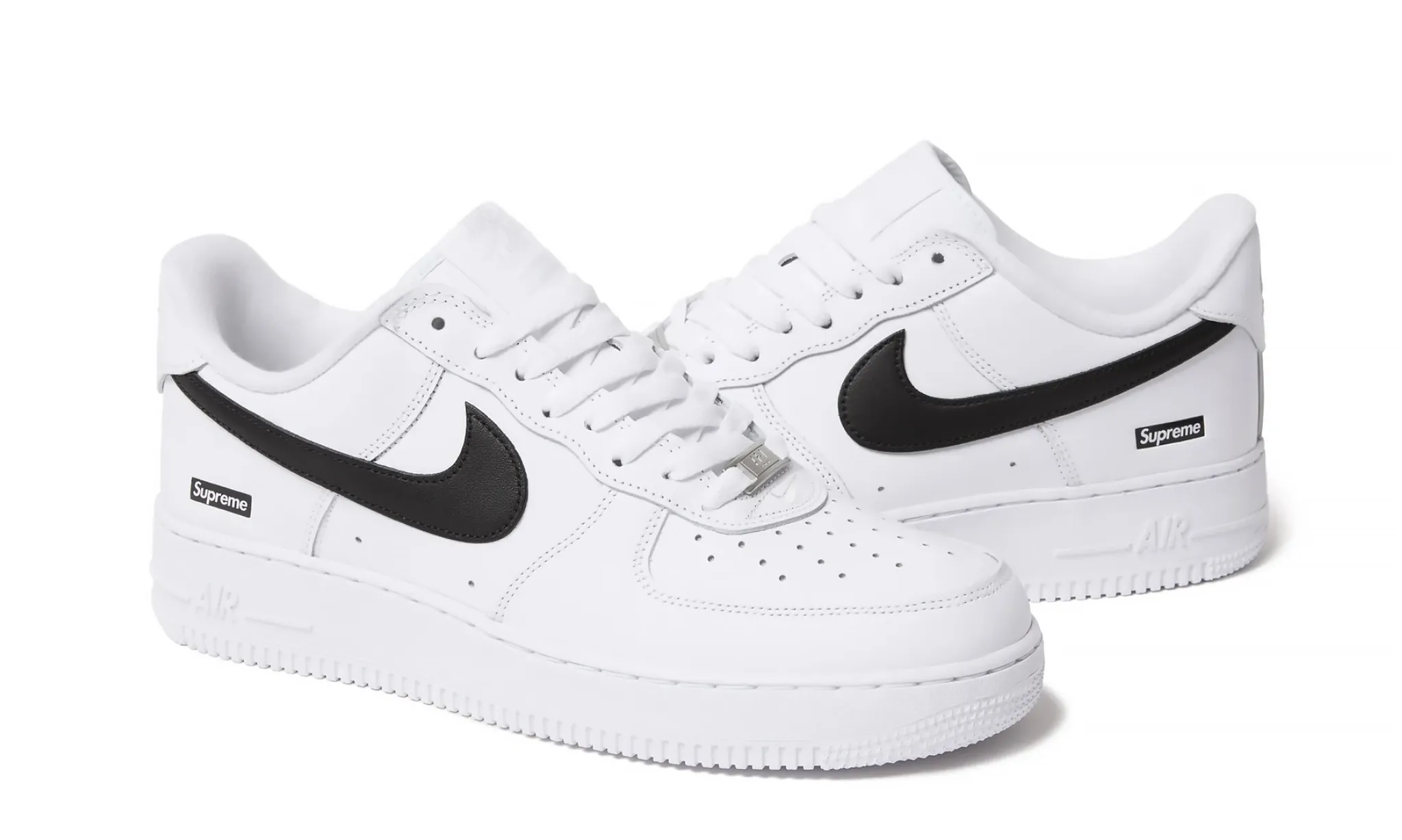 Nike Air Force 1 Low Supreme White Black - obrazek 2