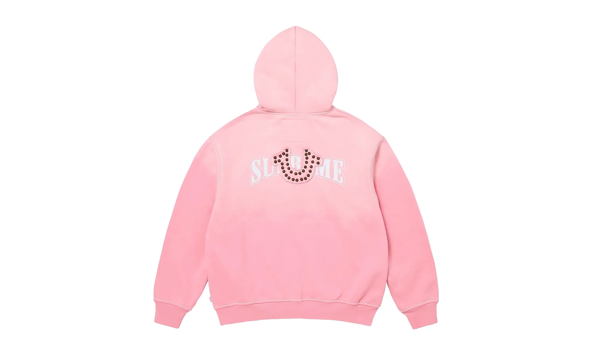 Supreme True Religion Zip Up Hooded Sweatshirt Pink - obrazek 2