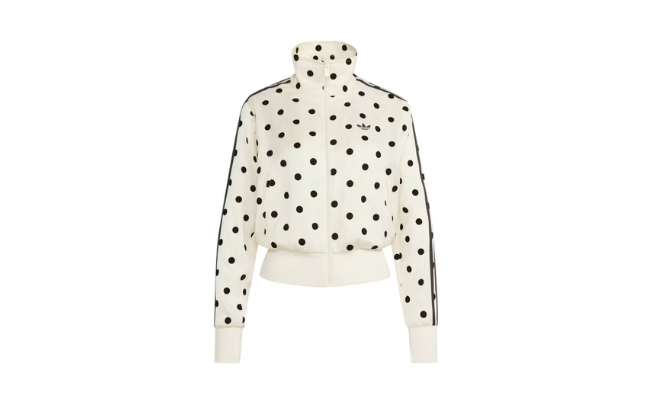 Adidas Women's Satin Polka Dots TT Track Jacket Off White