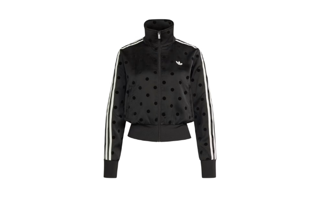 Adidas Women's Satin Polka Dots TT Track Jacket Black