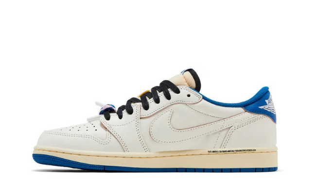 Air Jordan 1 Retro Low OG SP Fragment x Travis Scott Sail Military Blue