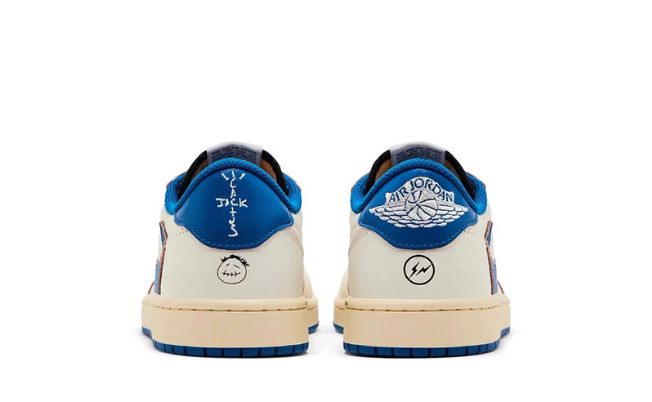 Air Jordan 1 Retro Low OG SP Fragment x Travis Scott Sail Military Blue